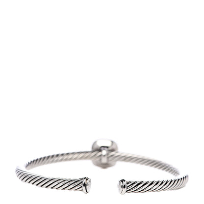 David Yurman Sterling Silver Diamond Blue Topaz 4mm Noblesse Cable Bracelet 3 of 5