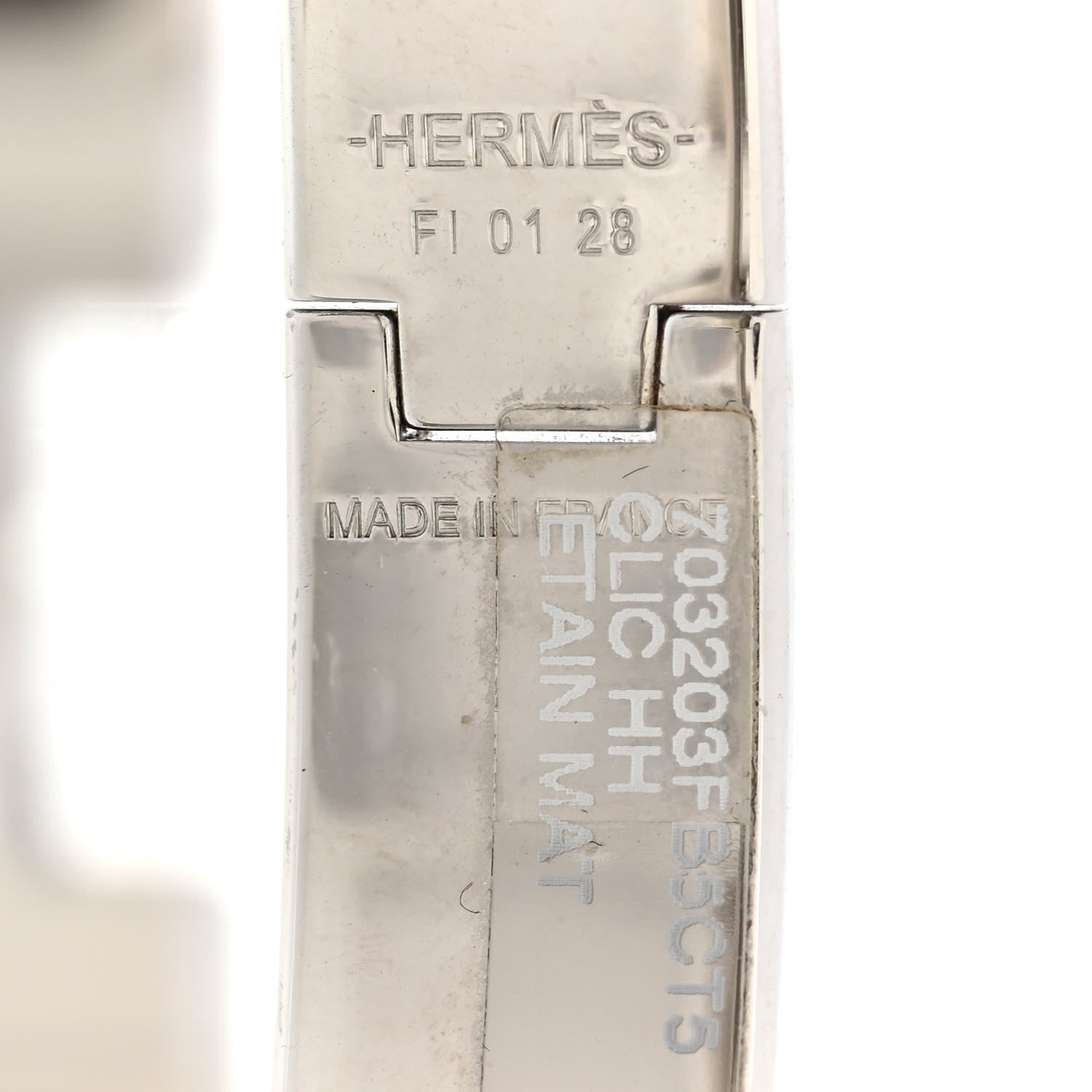 Hermes Matte Enamel Narrow Clic Clac HH Bracelet T5 Etain 4 of 7