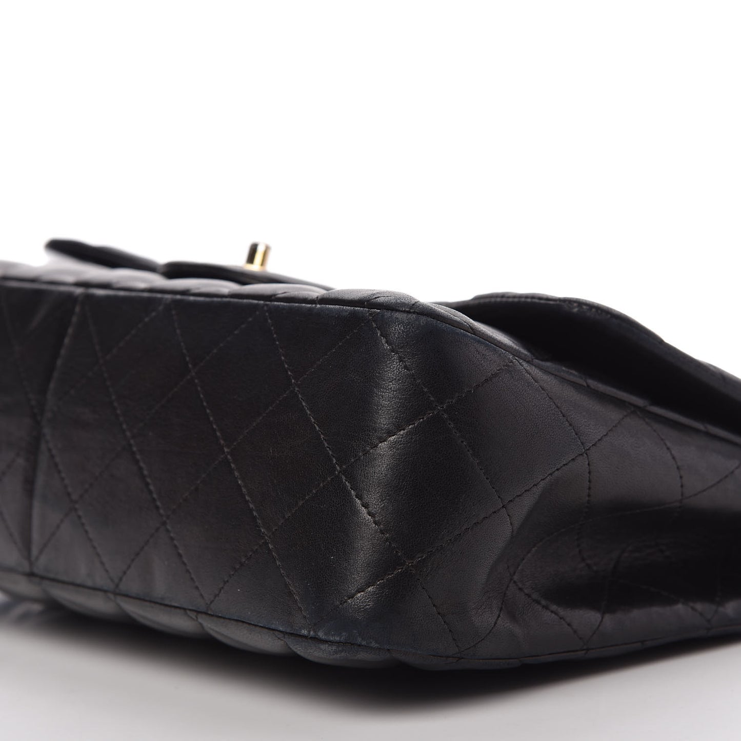 Lambskin Quilted Jumbo Single Flap Black