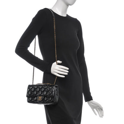 Chanel Patent Goatskin Quilted Small CC Eyelet Flap Black 2 of 8