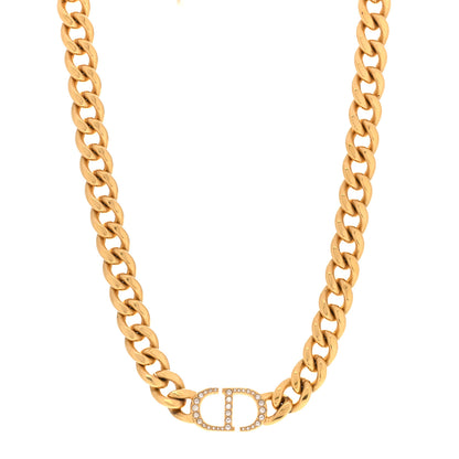 Christian Dior Metal Crystal 30 Montaigne Necklace Gold 1 of 5