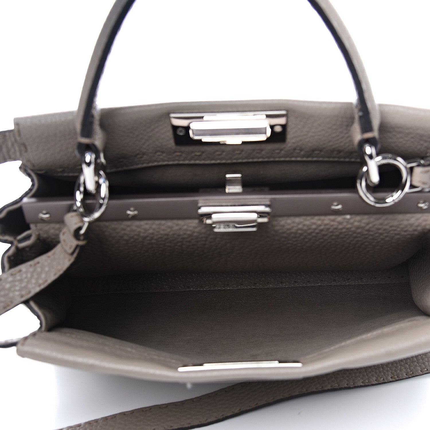 Fendi Cuoio Romano Selleria Medium Peekaboo Iconic Satchel Corda 5 of 9