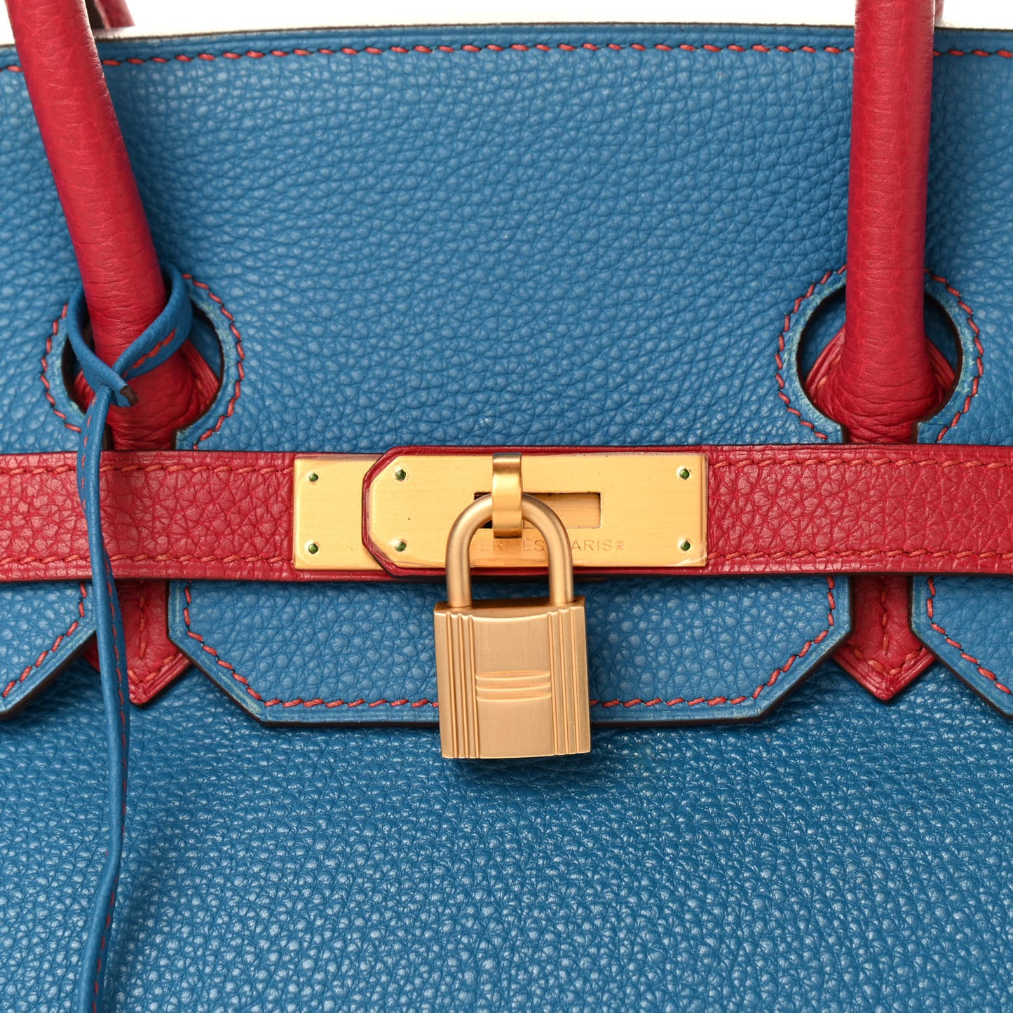 Togo Bi Color Horseshoe Birkin 35 Mykonos Rubis