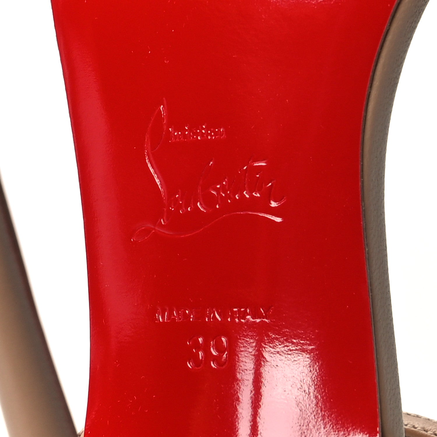 Christian Louboutin Nappa Loubi Girl 100 Sandals 39 Nude 6 of 8