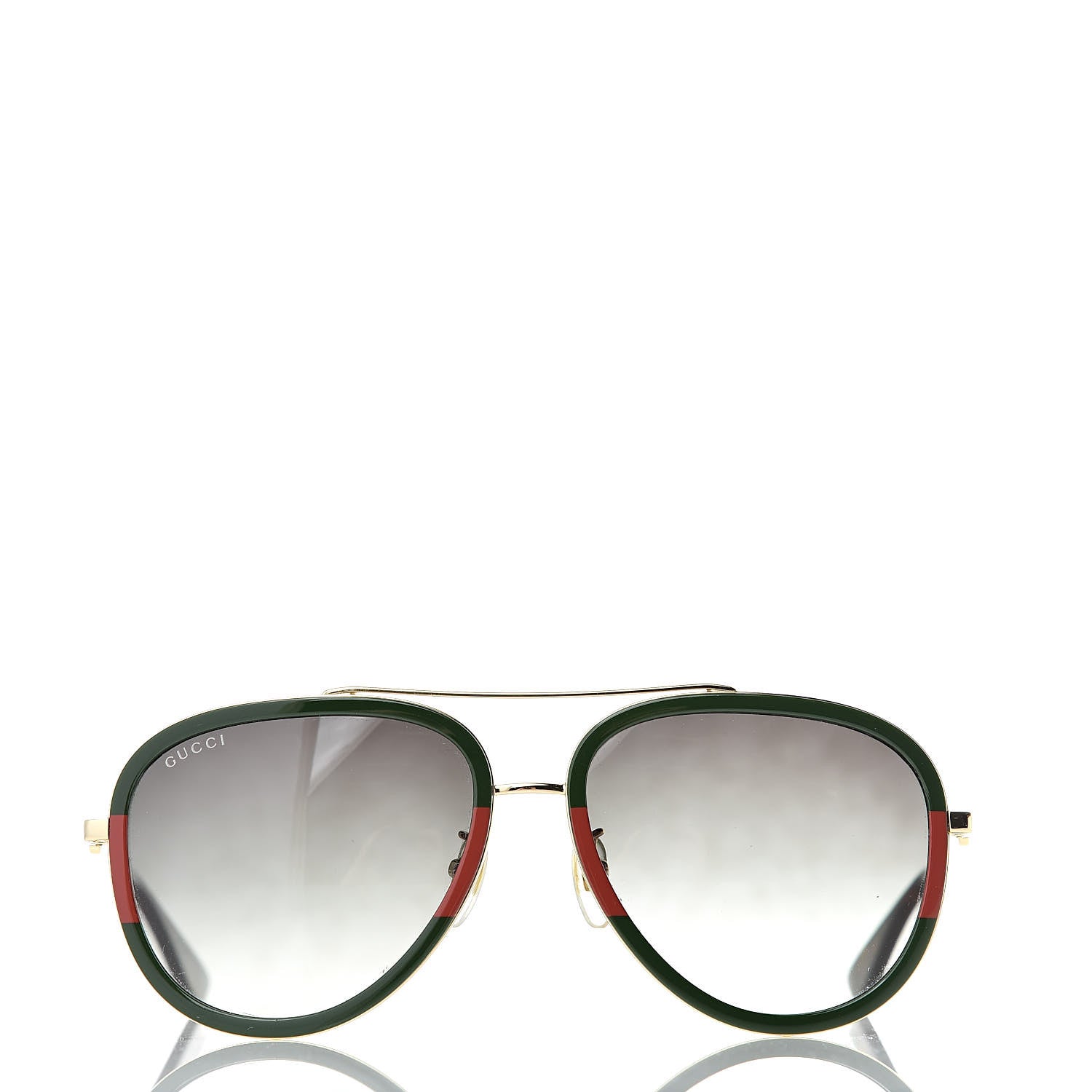 Gucci Web Aviator Sunglasses GG0062S Green Red 2 of 8