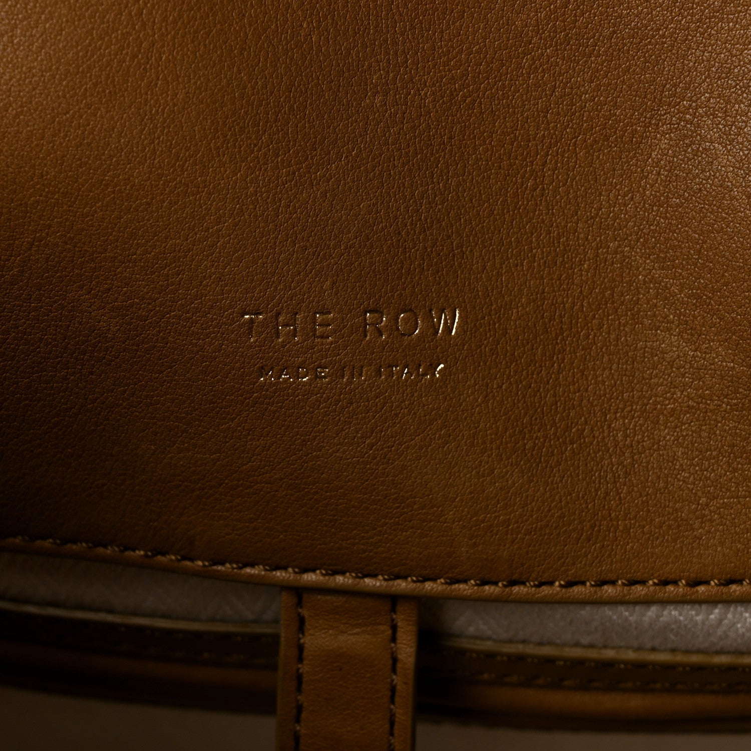 The Row Polished Saddle Calfskin Soft Margaux 15 Muschio 6 of 9