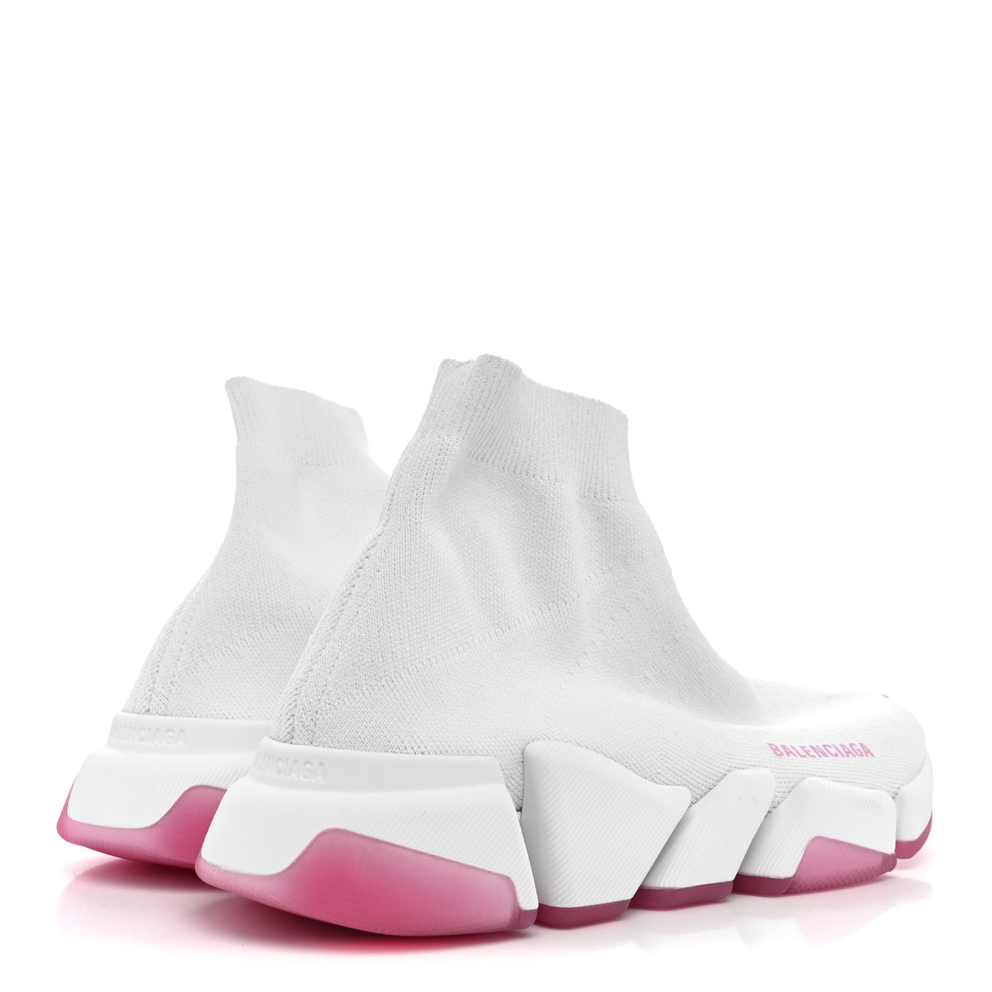 Technical 3D Recycled Knit Bi-Color Womens Speed 2.0 Transparent Sole Sneakers 40 Pink White