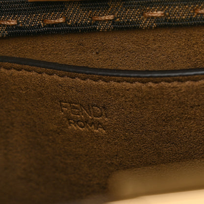 Fendi Fabric Jacquard FF 1974 Logo Small Fendi Sunshine Shopper Tote Tobacco Moro Sand 8 of 10