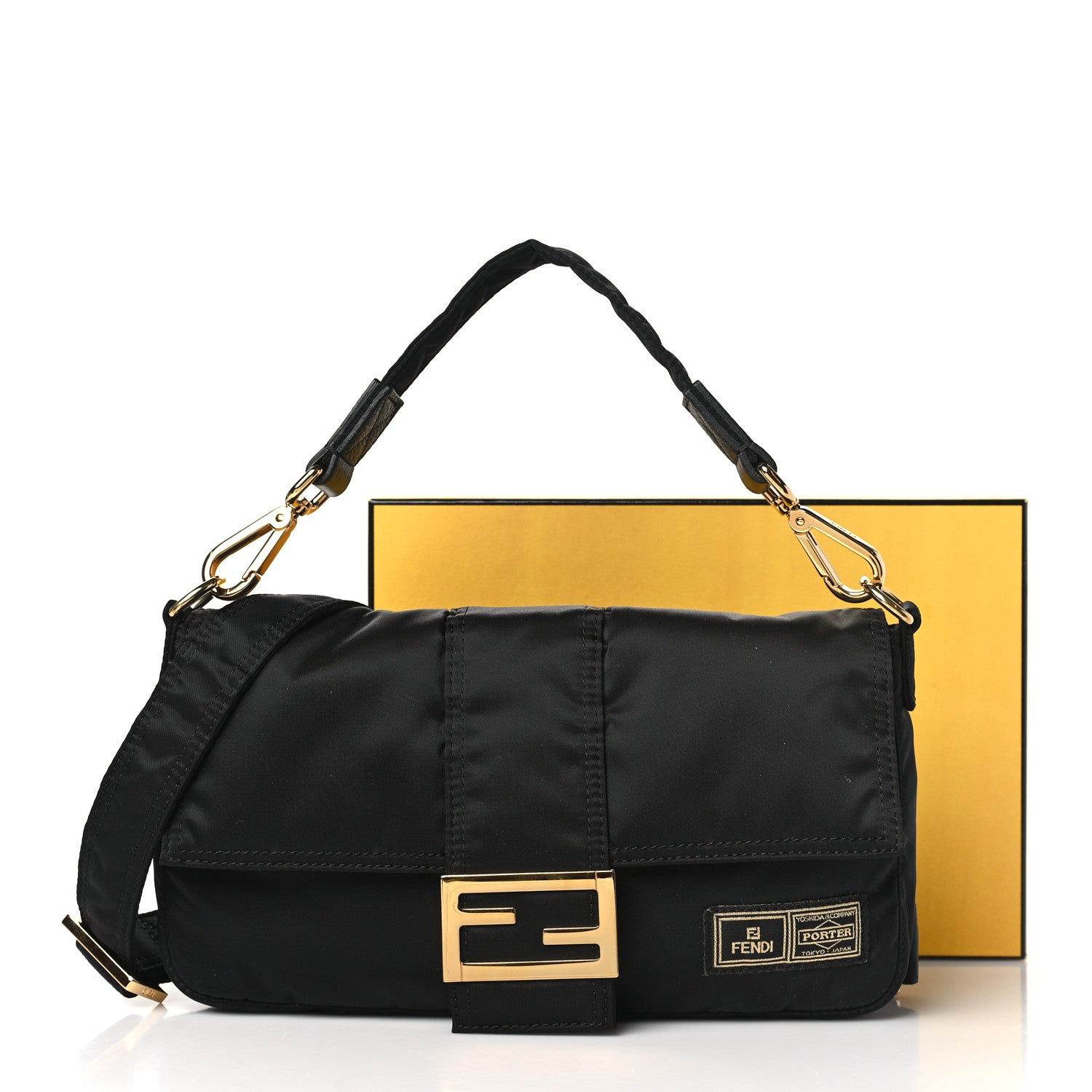 Fendi X PORTER Nylon Regular Belt Baguette Black 11 of 11