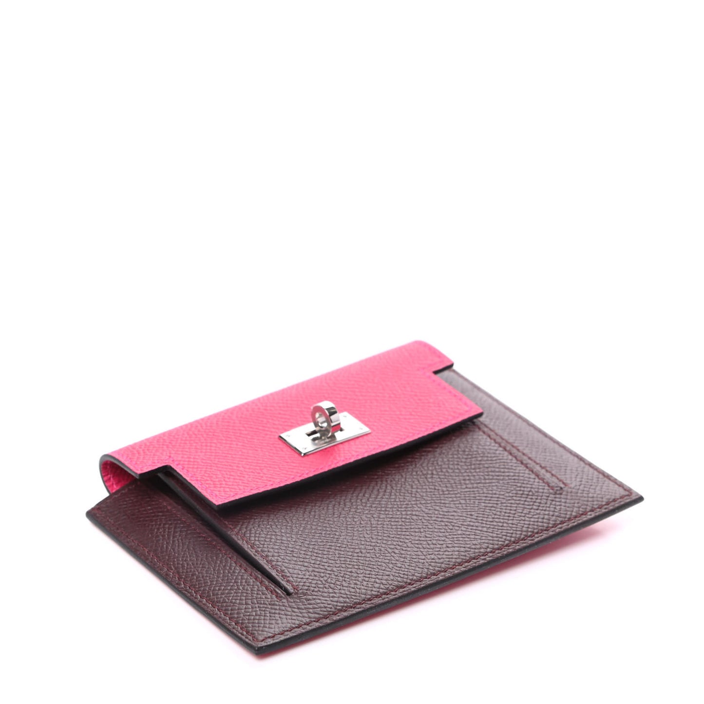 Epsom Kelly Pocket Compact Wallet Rouge Sellier Framboise Rose Shocking