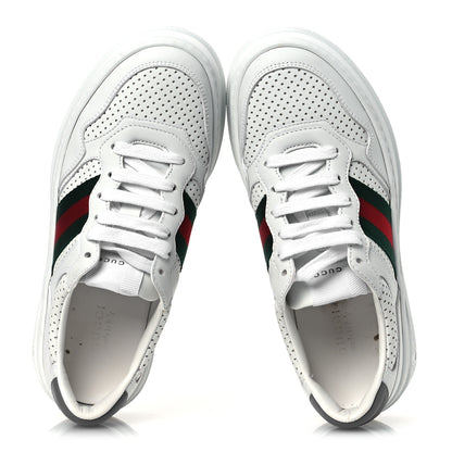 Gucci Calfskin Web Perforated Womens Platform 55mm Sneakers 36 White Bright Splash 2 of 10
