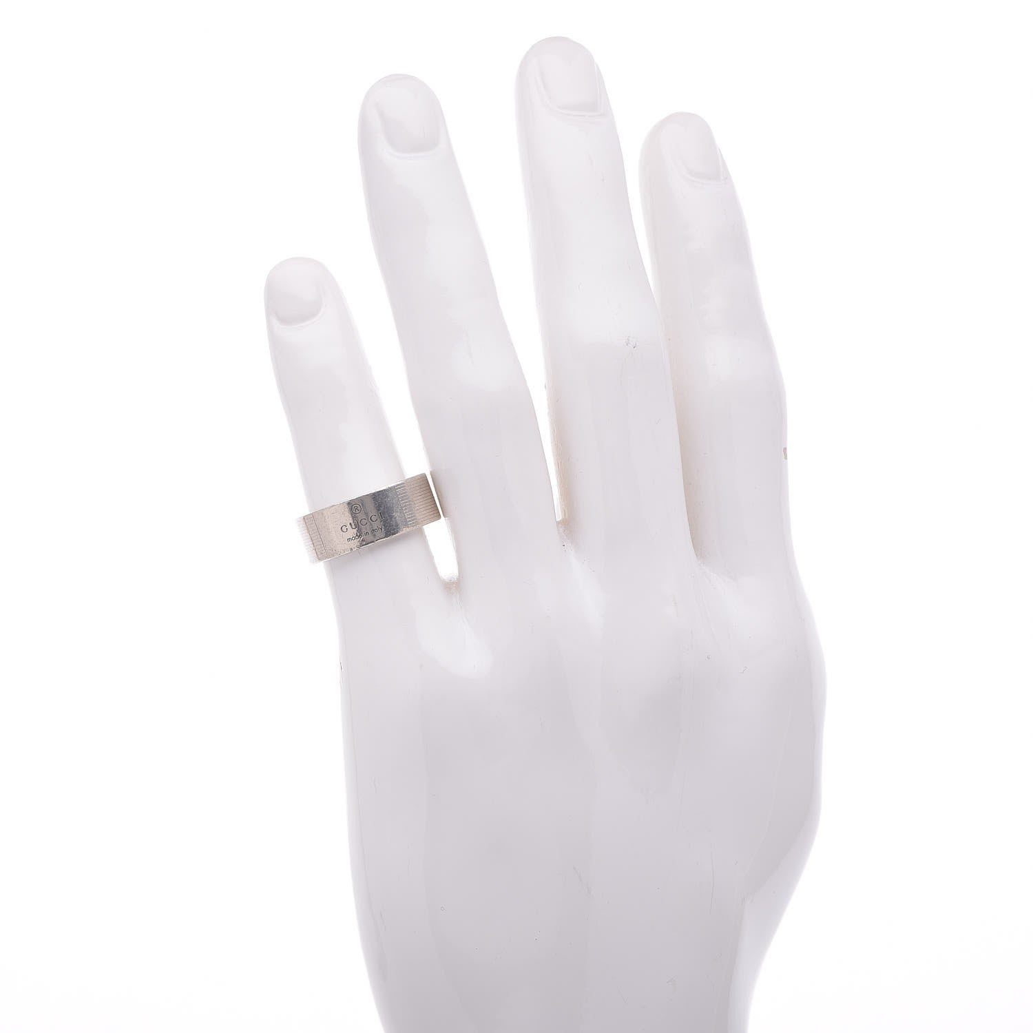Gucci Sterling Silver Signature Band Ring 59 8.75 2 of 5