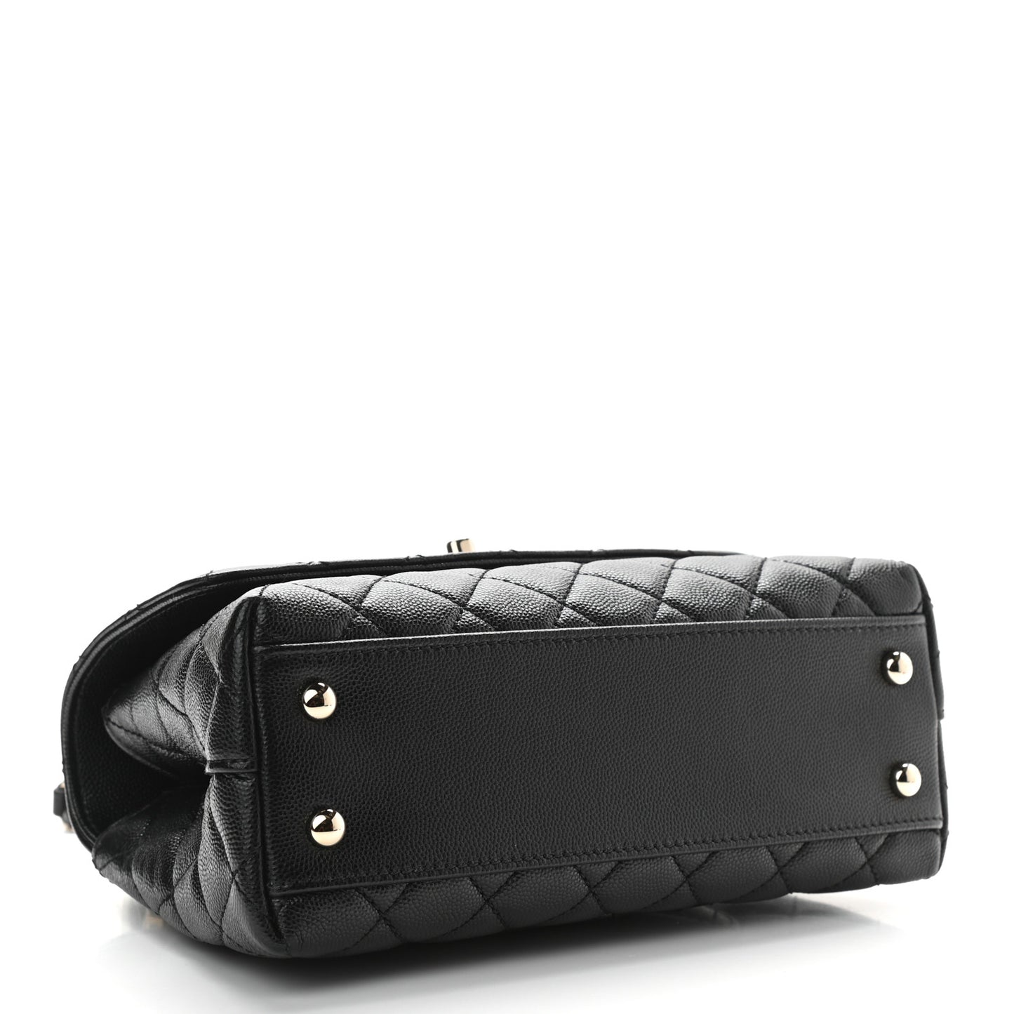 Caviar Quilted Mini Coco Handle Flap Black