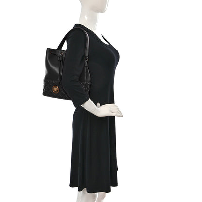 Versace Nappa Quilted Medusa Top Handle Bucket Bag Black 2 of 8