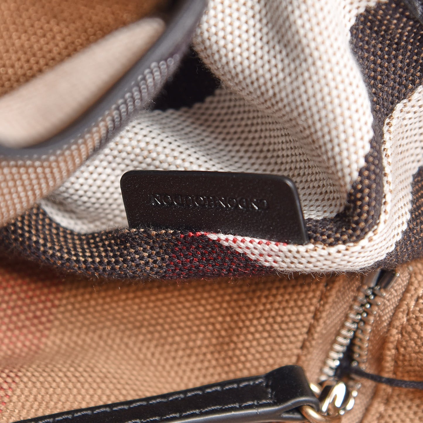 Grainy Calfskin House Check Small Maidstone Black