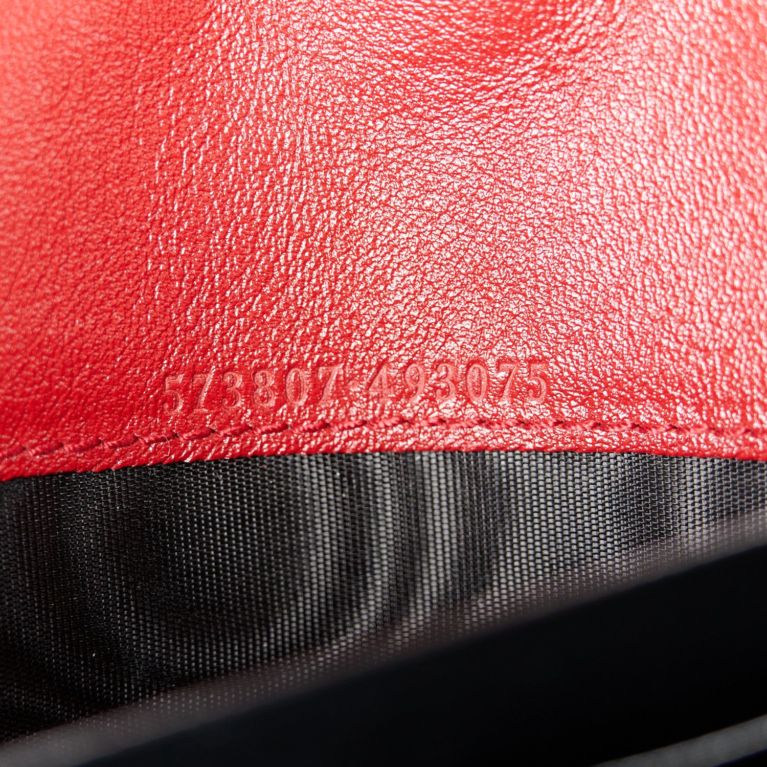 Gucci Vintage Effect Calfskin Matelasse Diagonal Torchon GG Marmont Chain Wallet Black Romantic Cherry 6 of 10