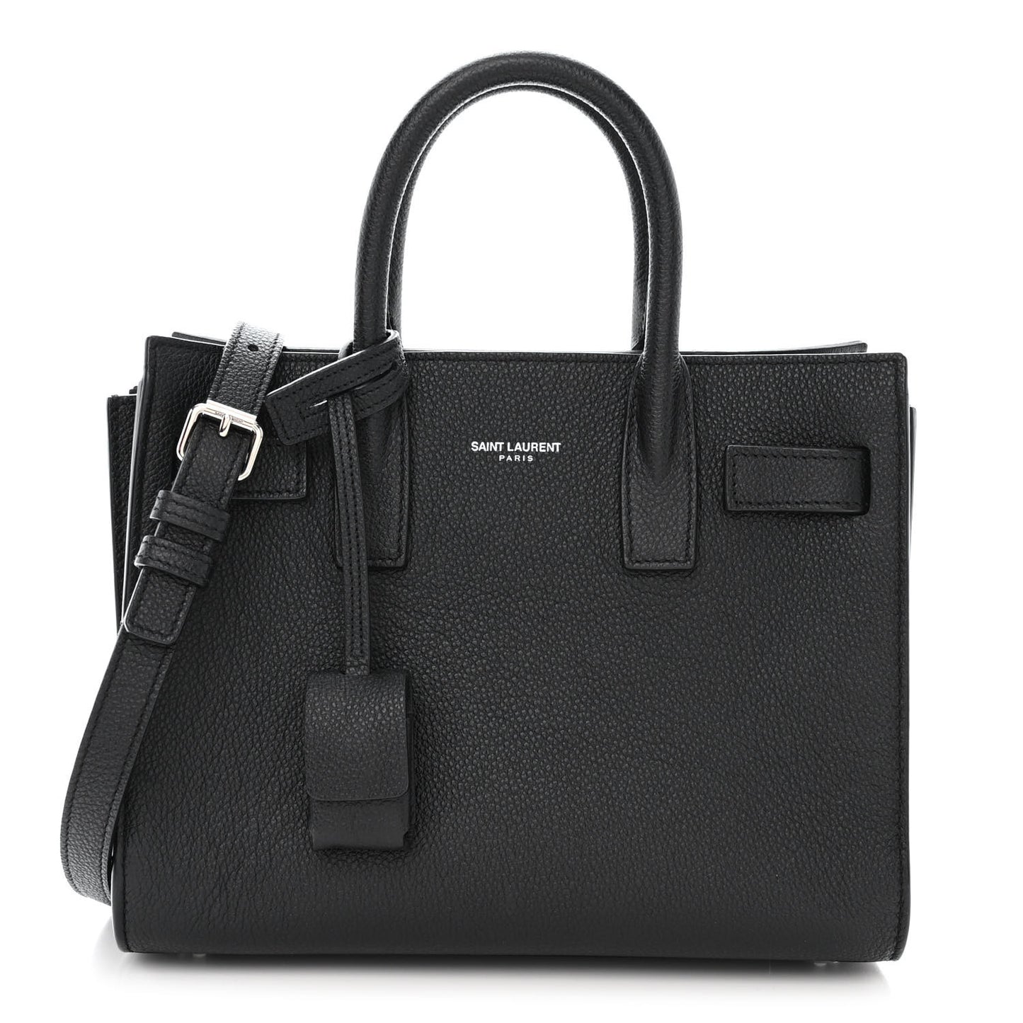 Grained Calfskin Nano Sac De Jour Black