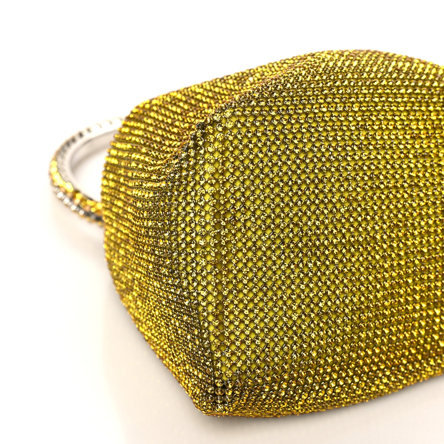 Satin Crystal Embellished Bon Bon Bag Yellow