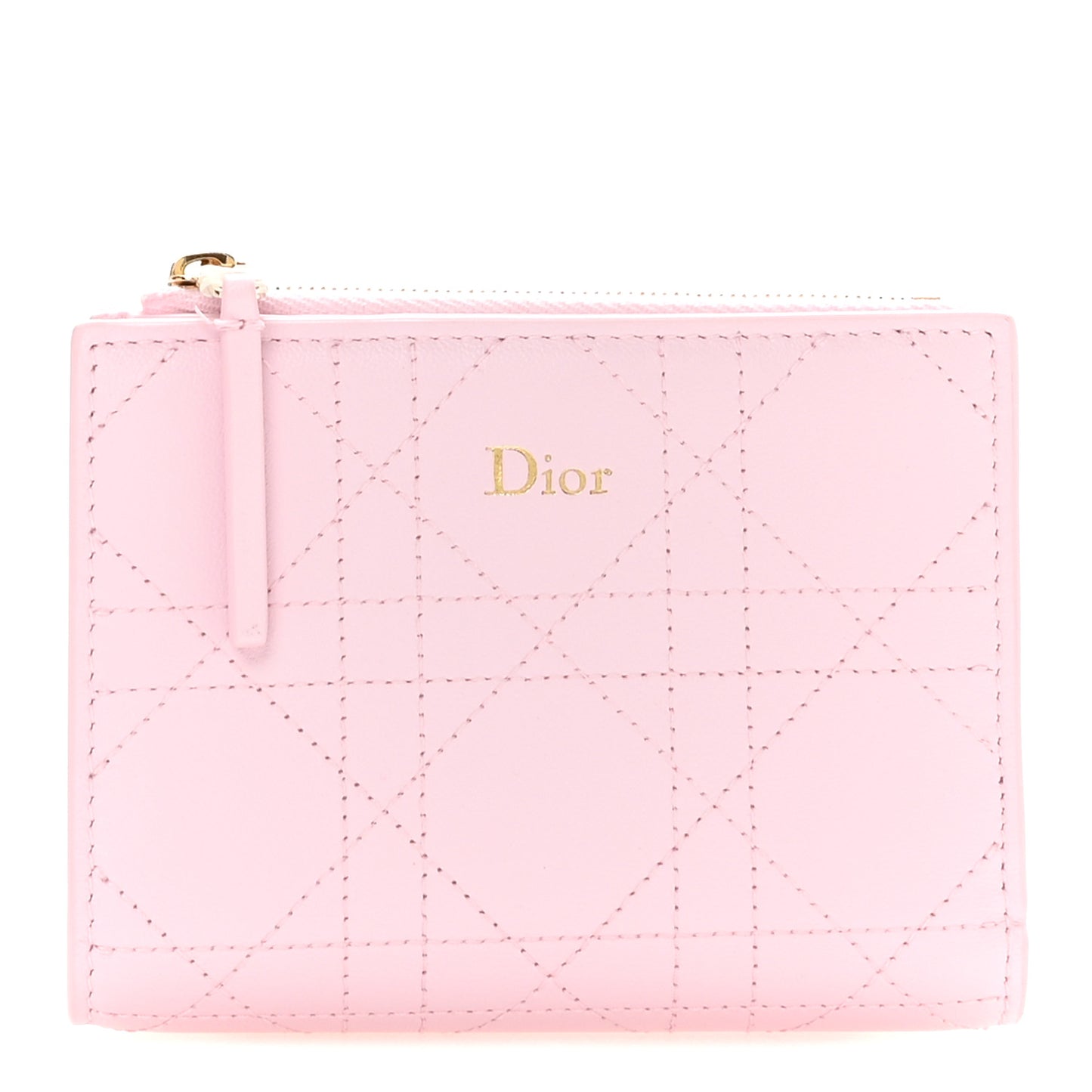 Lambskin Cannage Trianon Dahlia Wallet Rose Songe