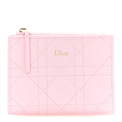 Christian Dior Lambskin Cannage Trianon Dahlia Wallet Rose Songe 1 of 9