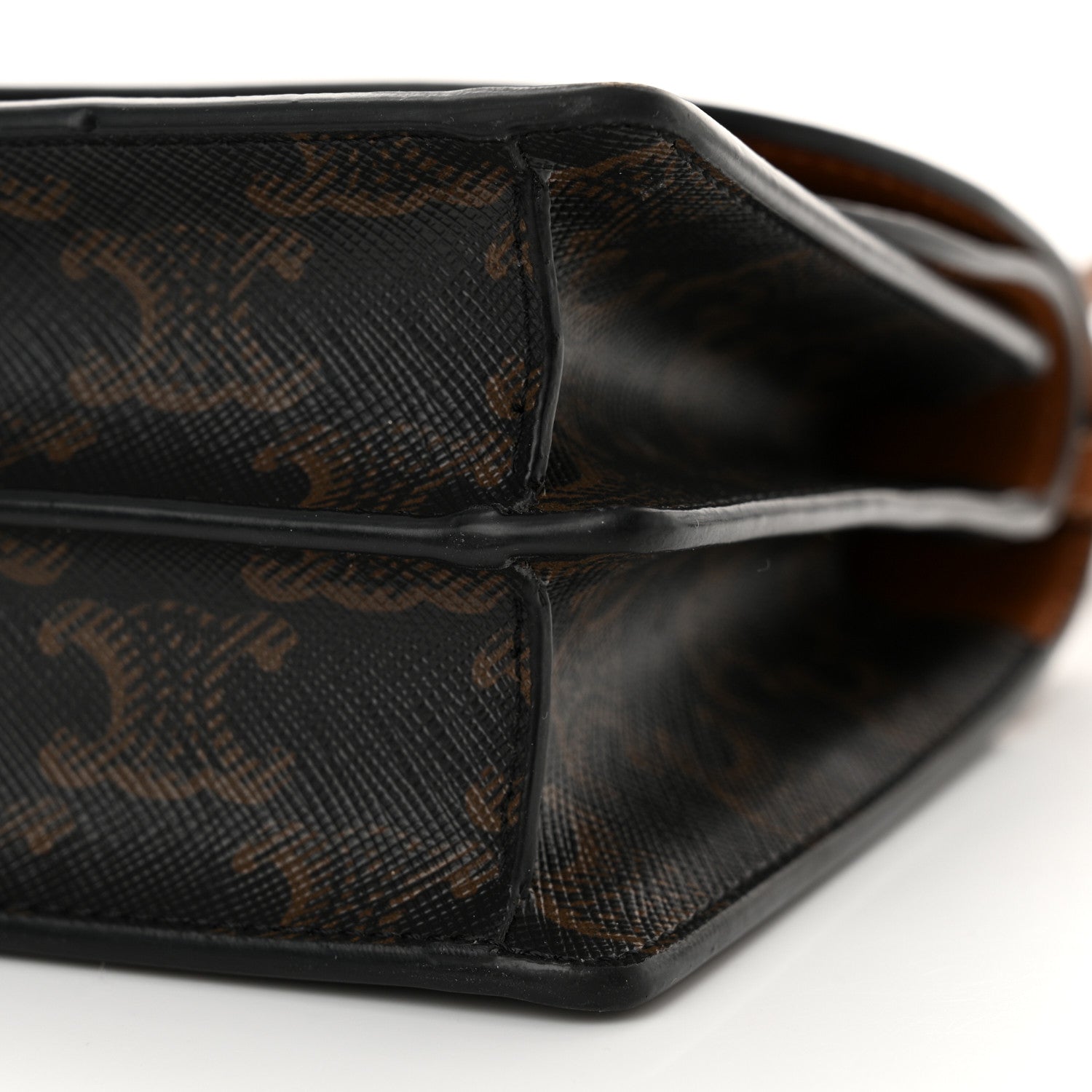 Celine Triomphe Canvas Lambskin Wallet On Strap Tan 10 of 10