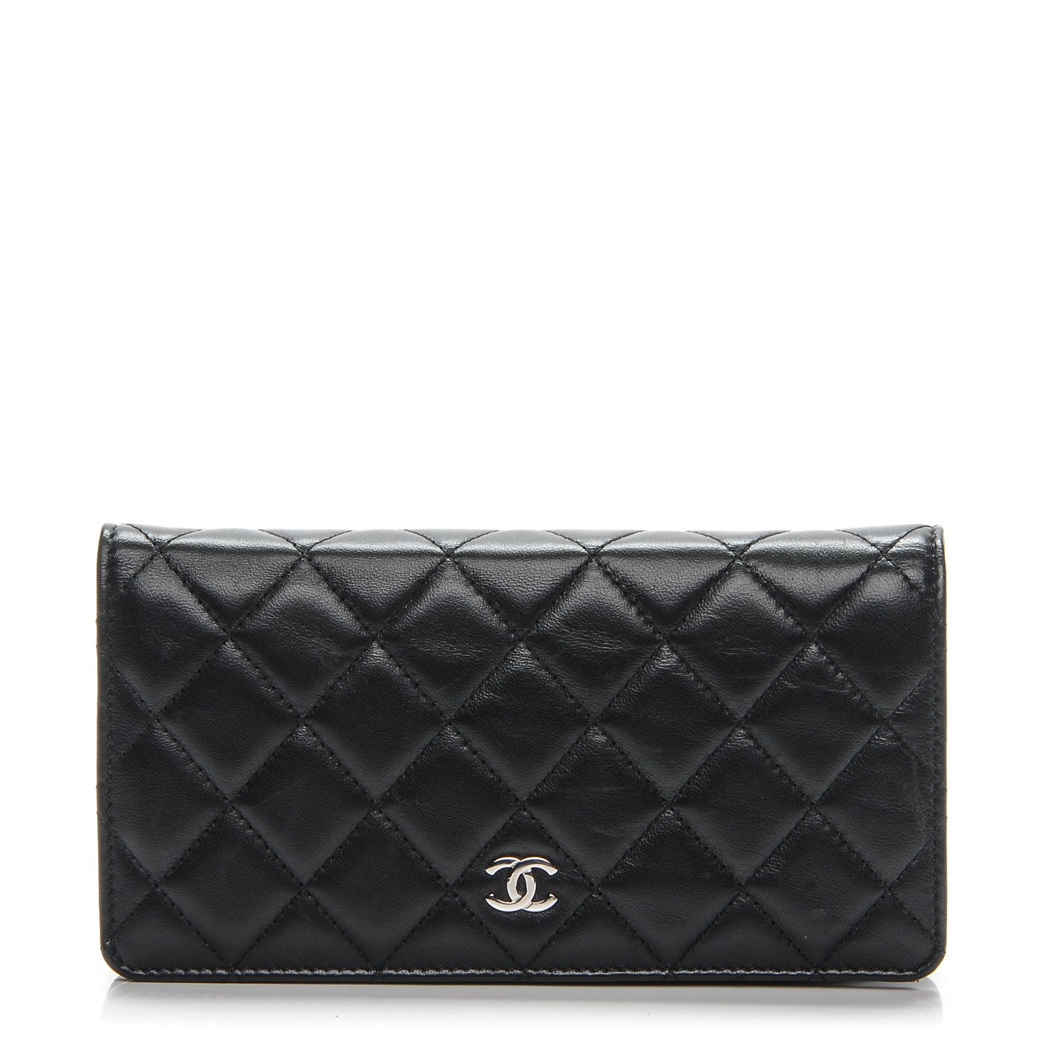 Chanel Lambskin Quilted Yen Wallet Black 1 of 9