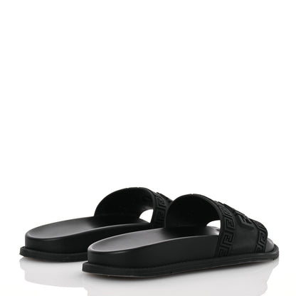 Fendi X VERSACE Rubber Logo Slide Sandals 38 Black 4 of 15