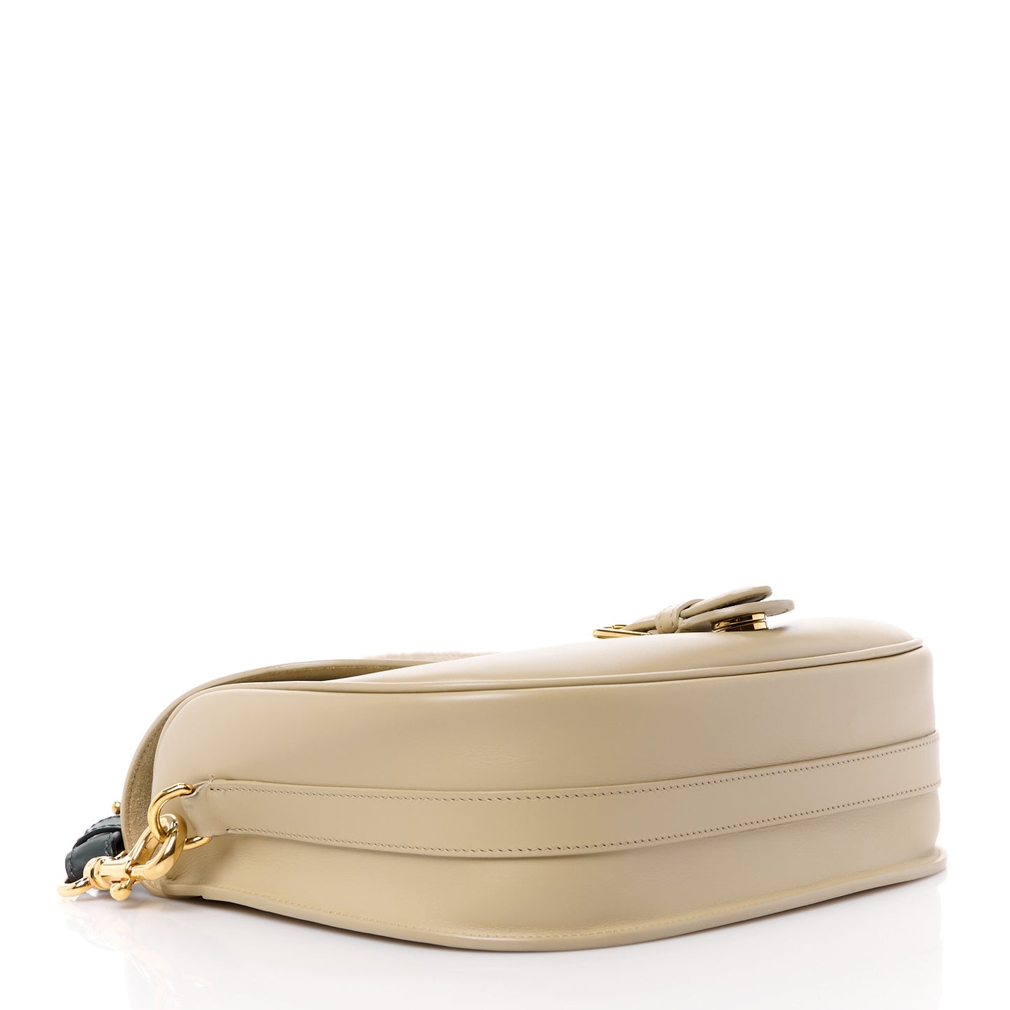 CHRISTIAN DIOR Grained Calfskin Large Bobby Flap Beige