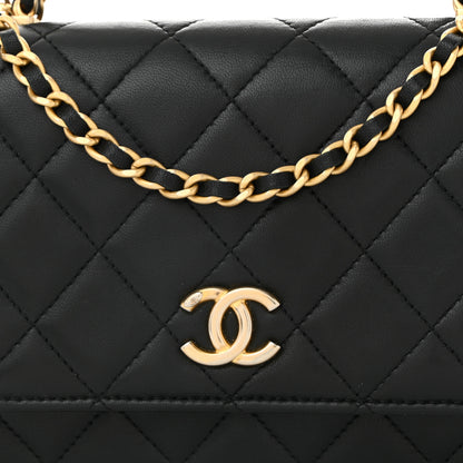 Chanel Lambskin Quilted Pick Me Up Wallet On Chain WOC Black 9 of 12
