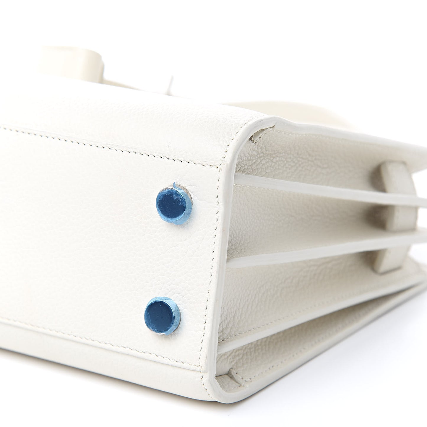 Grained Calfskin Nano Sac de Jour Dove White
