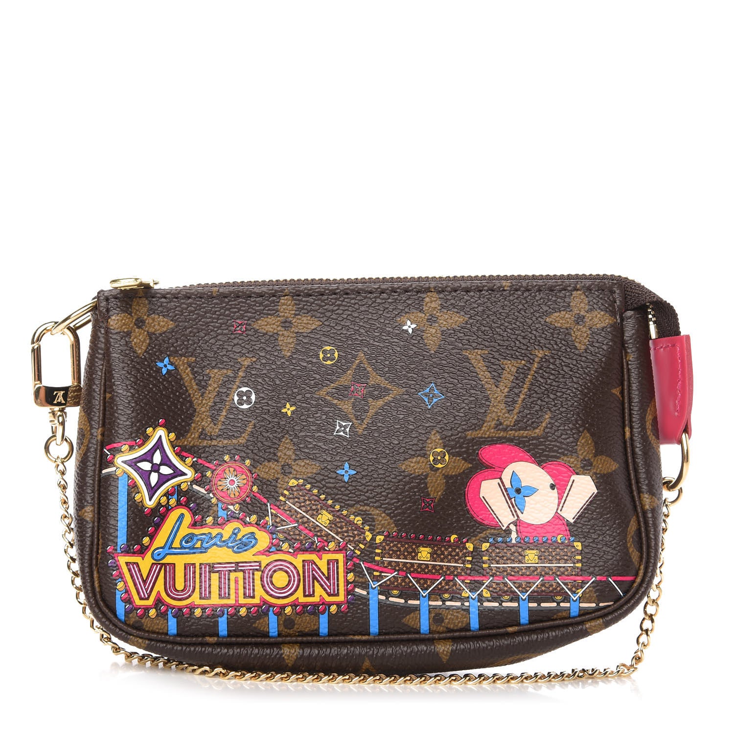Louis Vuitton Monogram 2020 Christmas Animation Roller Coaster Mini Pochette Accessories Pivoine 1 of 9