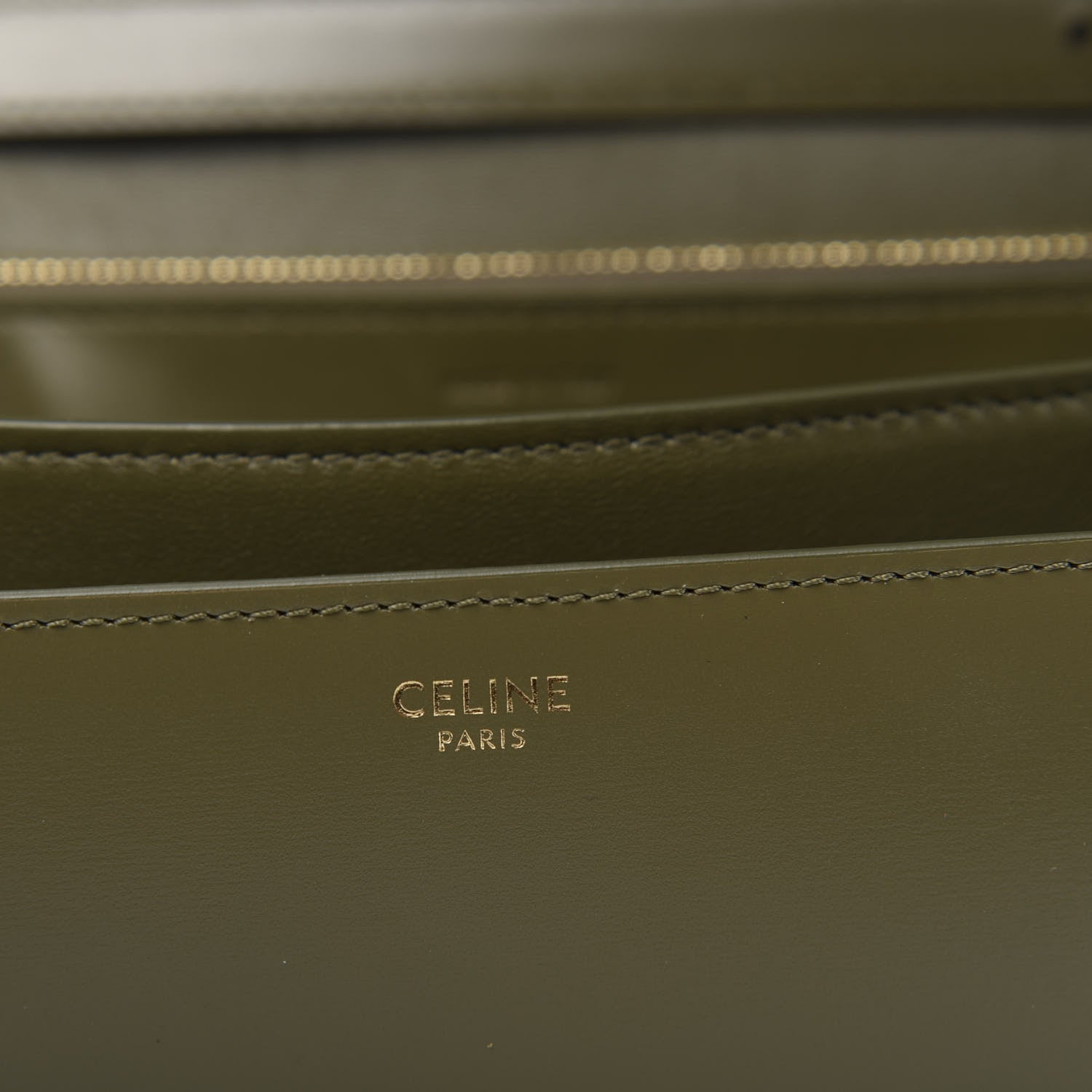 Celine Box Calfskin Classic Box Medium Flap Bag Army Green 7 of 10