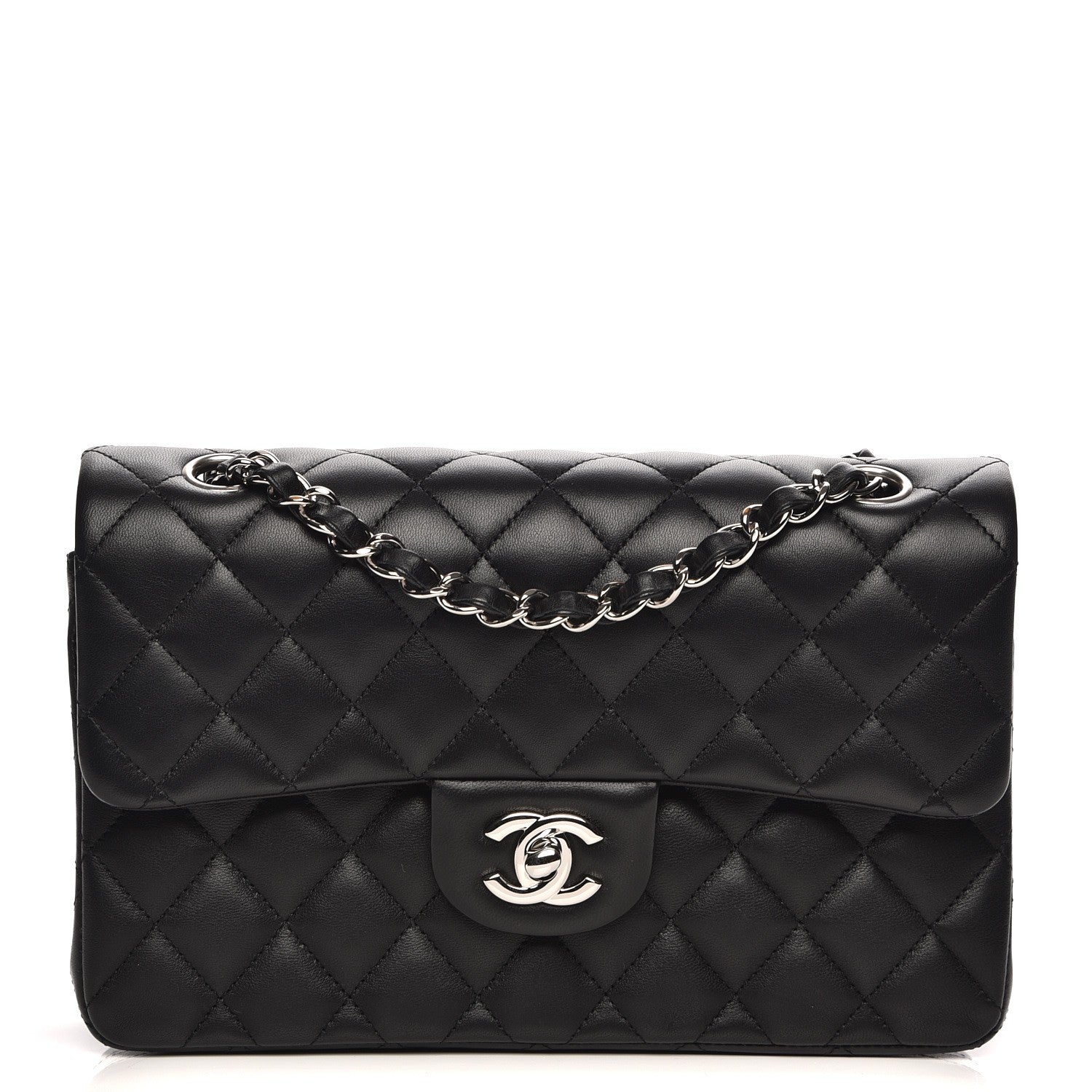 Chanel Lambskin Quilted Small Double Flap Black 1 of 8