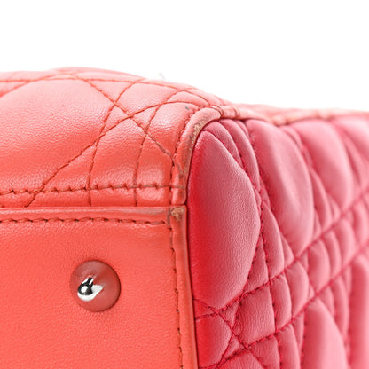 Christian Dior Lambskin Cannage Medium Bi-Color Lady Dior Orange Fuchsia 13 of 15