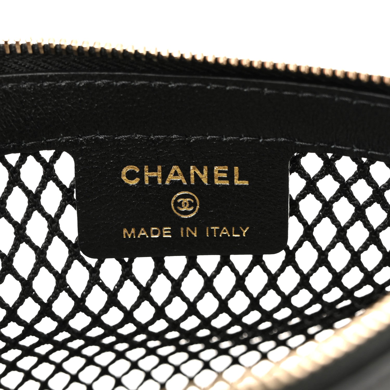 Chanel Mesh Shiny Lambskin Clutch With Chain Black 7 of 12