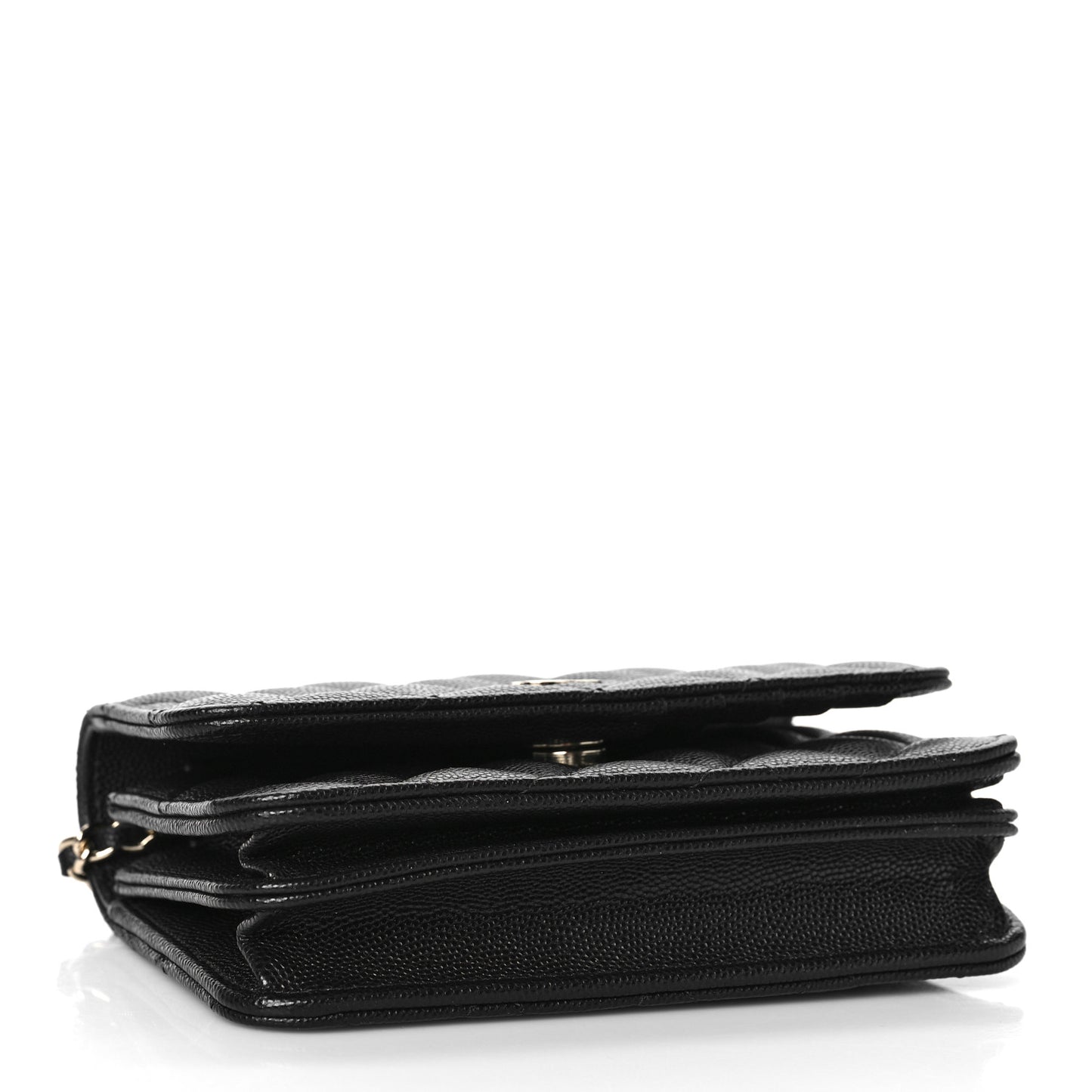Caviar Quilted Mini Wallet On Chain WOC Black