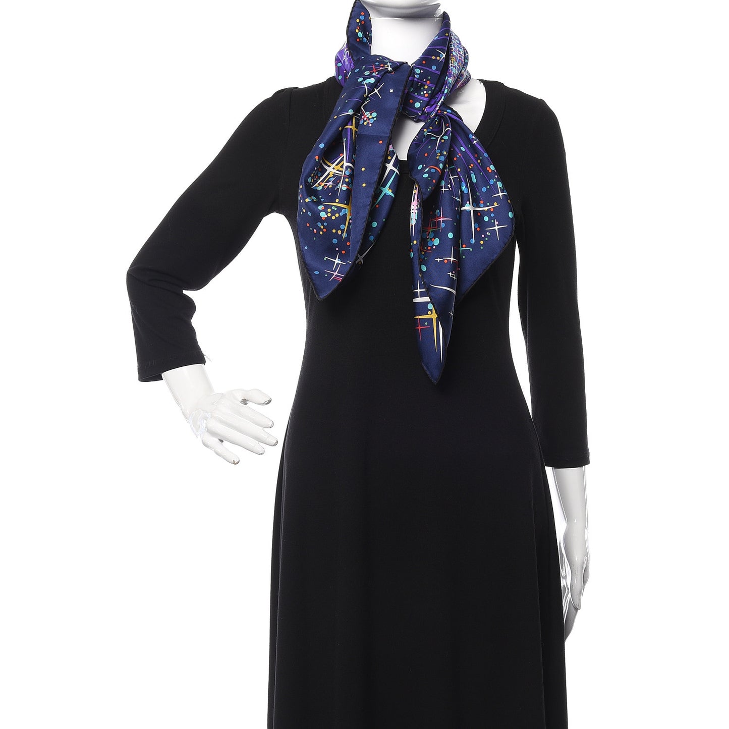 Silk Magic Kelly Scarf 90 Marine Violet Turquoise