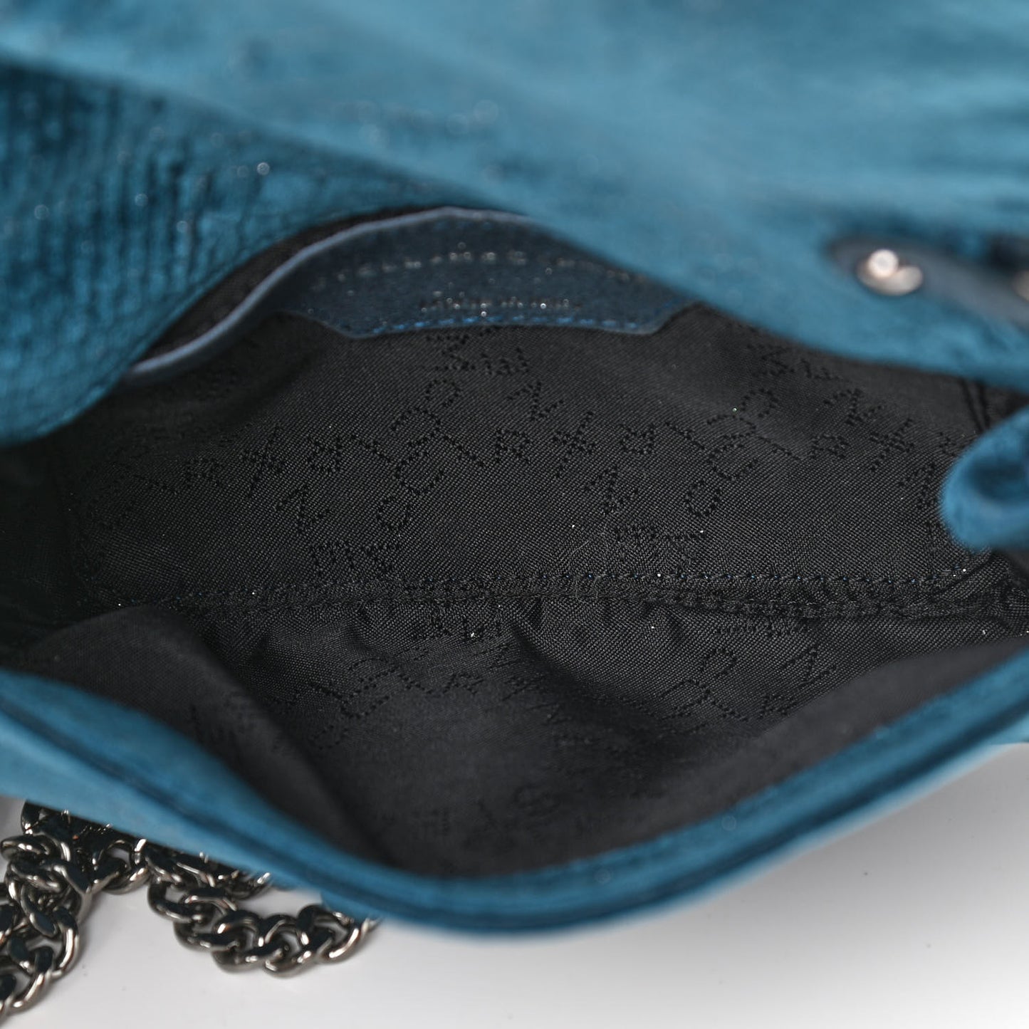 Velvet Python Embossed Falabella Crossbody Bag Blue