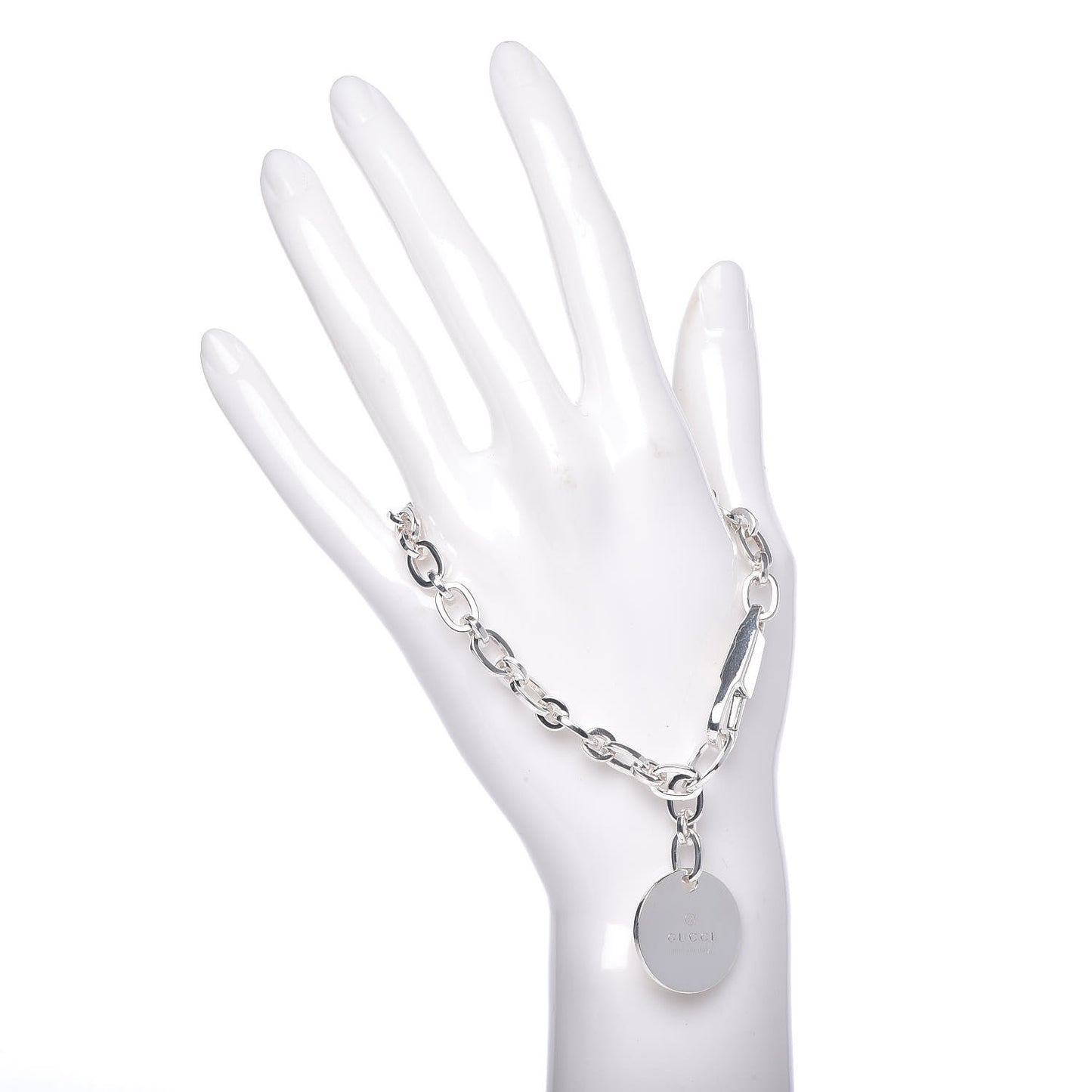 Sterling Silver Link Round Charm Bracelet