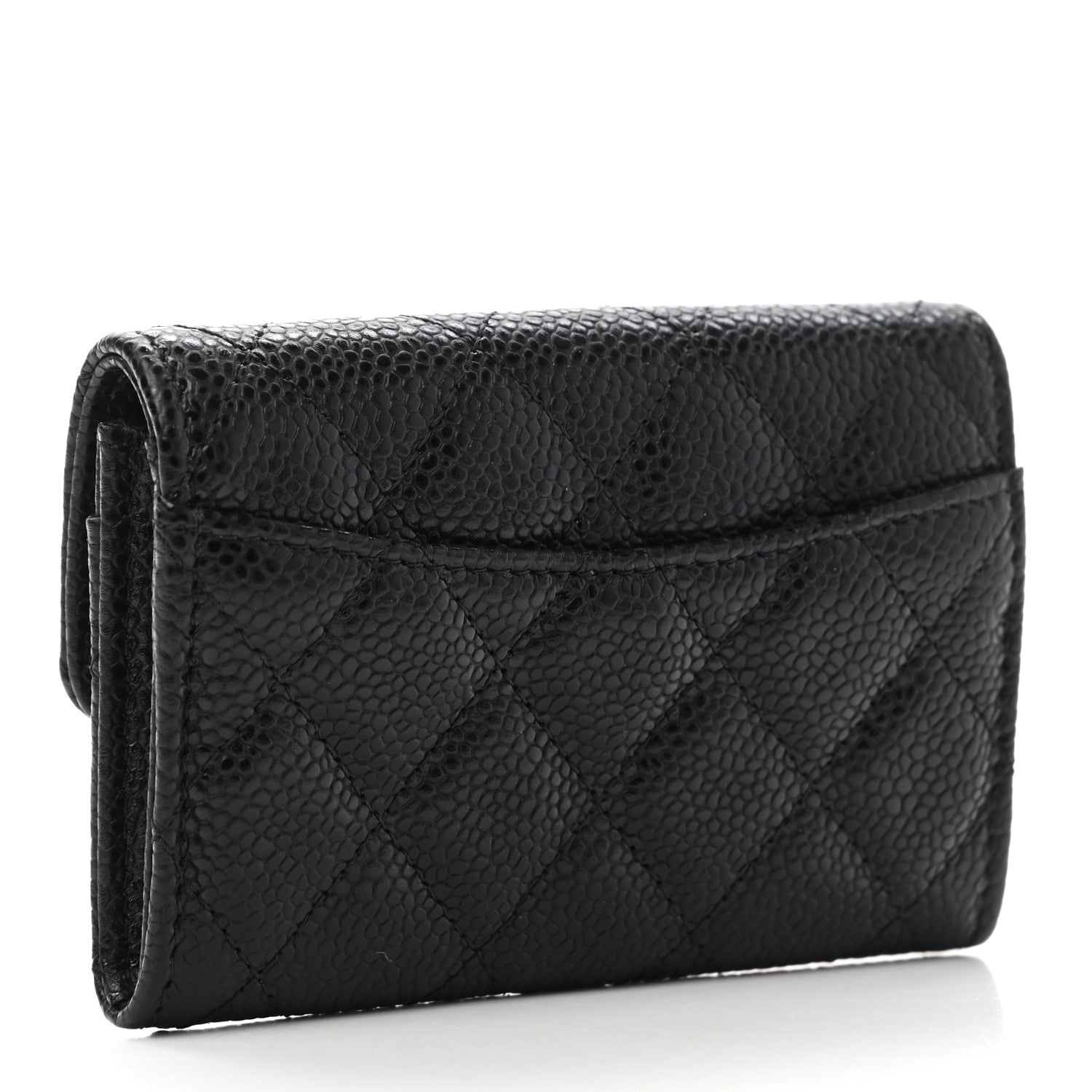 Chanel Caviar Quilted Flap Card Holder Wallet Black 3 of 7