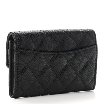 Chanel Caviar Quilted Flap Card Holder Wallet Black 3 of 7