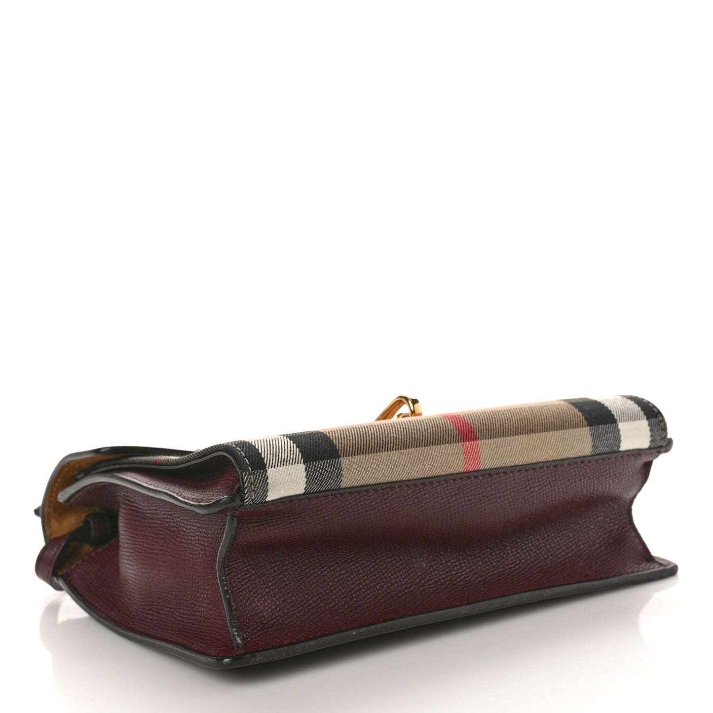 Derby Calfskin House Check Small Macken Crossbody Bag Mahogany Red