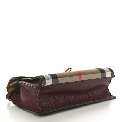 Burberry Derby Calfskin House Check Small Macken Crossbody Bag Mahogany Red 4 of 10