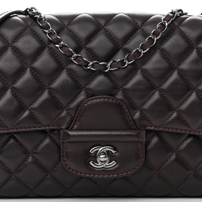 Chanel Lambskin Quilted Jumbo Coco Loop Flap Burgundy 8 of 14