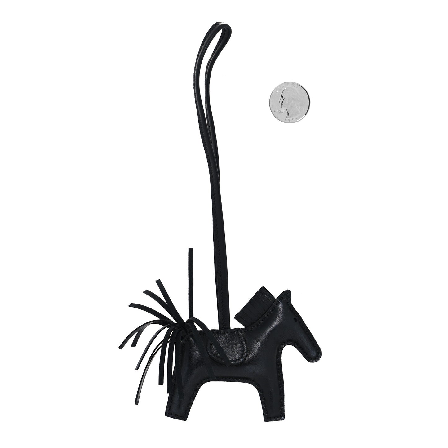 Milo Lambskin Grigri Rodeo Horse Bag Charm PM So Black