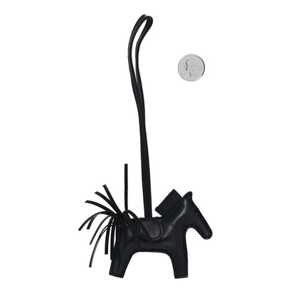 Hermes Milo Lambskin Grigri Rodeo Horse Bag Charm PM So Black 2 of 3