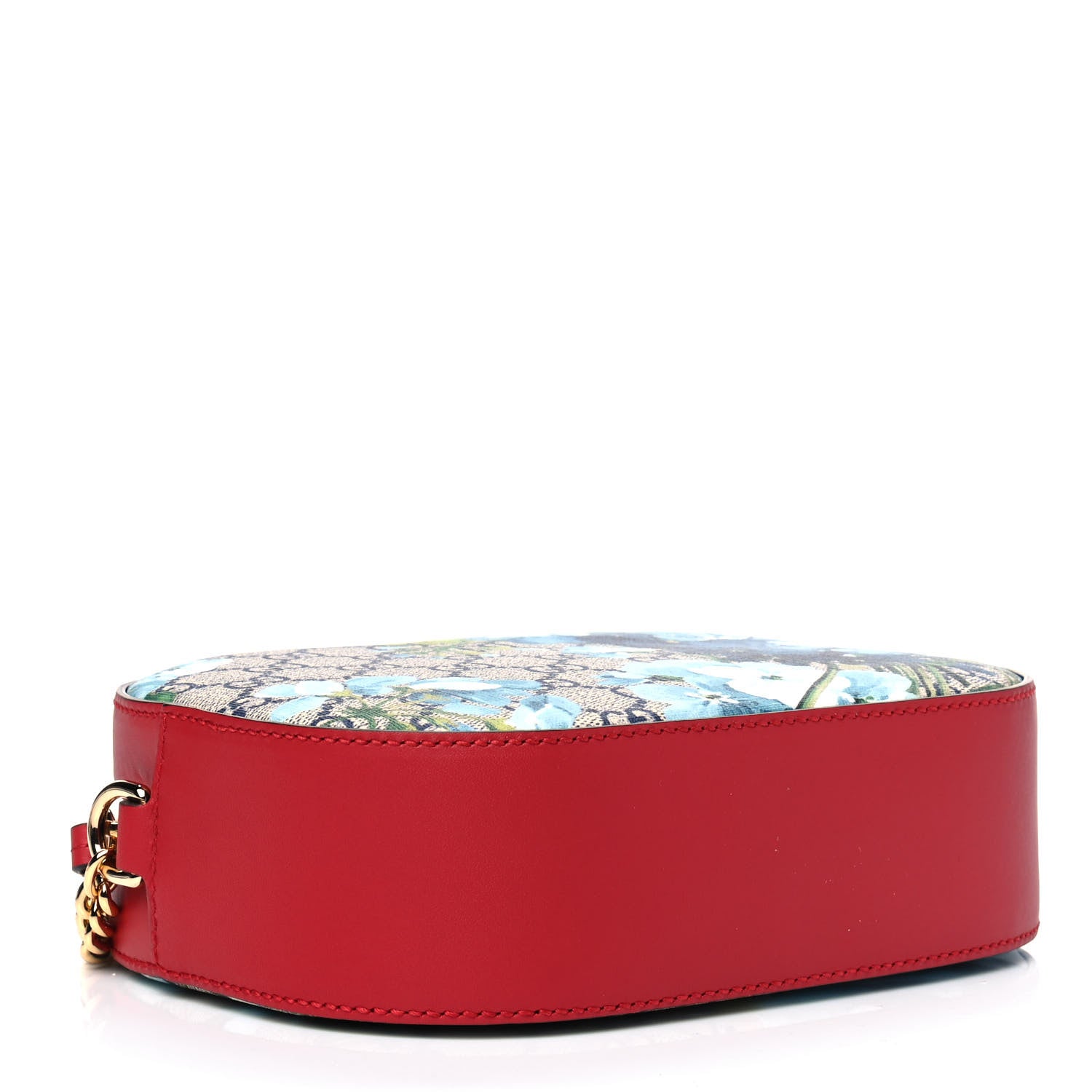 Gucci GG Supreme Monogram Blooms Mini Chain Shoulder Bag Beige Blue Navy Hibiscus Red 3 of 4