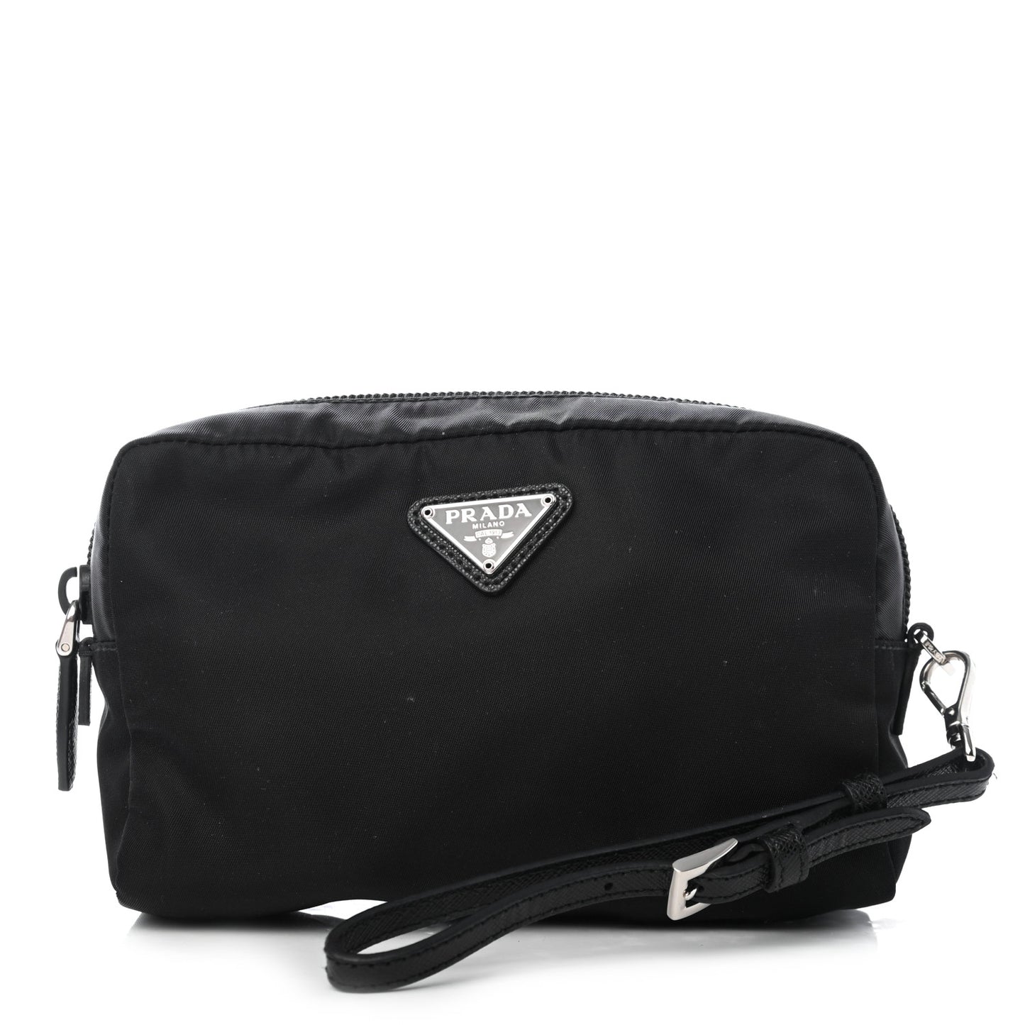 Tessuto Nylon Saffiano Wristlet Black