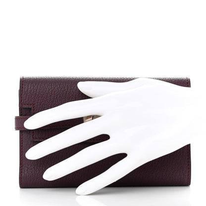 Hermes Chevre Mysore Medium Kelly Wallet Prune 2 of 10