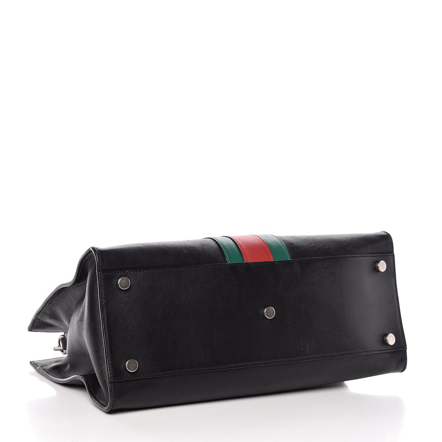 Calfskin Web Stripe Large Dionysus Tote Bag Black